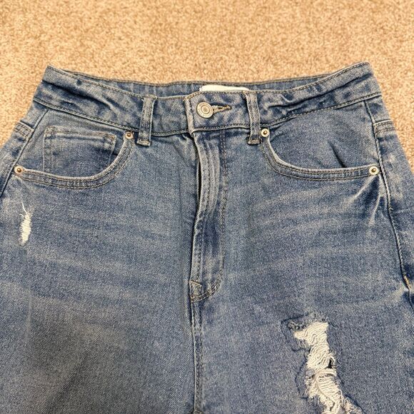 Vanilla Star Rip and Repair Mom Jeans High Waist Straight Leg Size 7 (W 28) - Picture 2 of 11